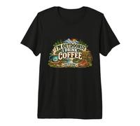 I'm Outdoorsy I Drink Coffee Outside Camping Coffee T-Shirt Haut de Gamme