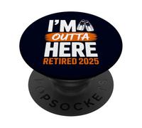 I'm Outta Here Retired 2025 Plongée et Natation Retraite PopSockets PopGrip Adhésif
