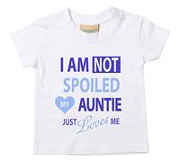 I'm Pas Spoiled Ma Tante Just Aime Moi Garçons T-shirt Bébé Tout-petit Enfants Disponible en Tailles 0-6 Mois pour 14-15 Ans Neveu - Blanc, 12-13 ans