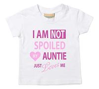 I'm Pas Spoiled ma tante Just Loves moi filles T-shirt Bébé tout-petit enfants disponible en tailles 0-6 mois pour 14-15 ans nièce - Blanc, 12-18 mois