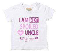 I'm Pas Spoiled Mon Oncle Just Aime Moi Filles T-shirt Bébé Tout-petit Enfants Disponible en Tailles 0-6 Mois pour 14-15 Ans Nièce - Blanc, 9-11 Years