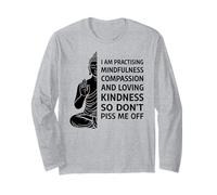 I'm Practicing Compassion So Don't Piss Me Off Yoga Humor Manche Longue