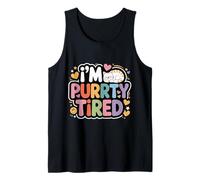 I'm Purrrty Tired Humour d'épuisement des Chats endormis |- Débardeur