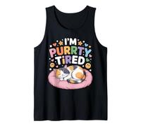 I'm Purrrty Tired Humour d'épuisement des Chats endormis |- Débardeur