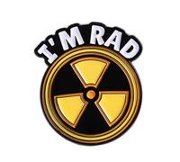 I'm Rad Badge à épingle en émail | Symbole radioactif amusant | Cadeau geek pour les fans de science et les collectionneurs (3 x 2,5 cm)