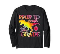 I'm Ready to Crush 1st Grade Dinosaurs Back to School Manche Longue