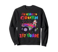 I'm Ready to Crush 1st Grade Unicorn Dabbing Monster Truck Sweatshirt