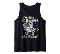 I'm Ready to Crush 1st Grade Unicorn Dinosaur Back to School Débardeur