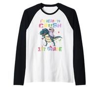 I'm Ready to Crush 1st Grade Unicorn Dinosaur Back to School Manche Raglan