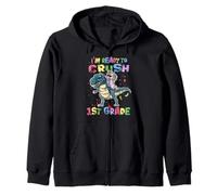 I'm Ready to Crush 1st Grade Unicorn Dinosaur Back to School Sweat à Capuche