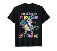I'm Ready to Crush 1st Grade Unicorn Dinosaur Back to School T-Shirt Graphique avec Valeur