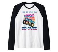 I'm Ready to Crush 2nd Grade Monster Truck Back to School Manche Raglan