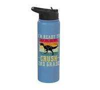 I'm Ready To Crush 2nd Grade T Rex Dinosaur Back To School Stainless Steel Insulated Water Bottle