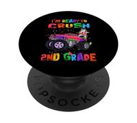 I'm Ready to Crush 2nd Grade Unicorn Dabbing Monster Truck PopSockets PopGrip Adhésif