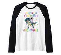 I'm Ready to Crush 2nd Grade Unicorn Dinosaur Back to School Manche Raglan