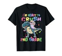 I'm Ready to Crush 2nd Grade Unicorn Dinosaur Back to School T-Shirt Graphique avec Valeur