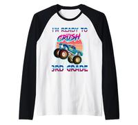 I'm Ready to Crush 3rd Grade Monster Truck Back to School Manche Raglan