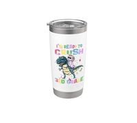 I'm Ready To Crush 3rd Grade Unicorn Dinosaur Back to School Gobelet isotherme en acier inoxydable double paroi