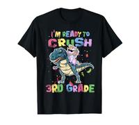 I'm Ready to Crush 3rd Grade Unicorn Dinosaur Back to School T-Shirt Graphique avec Valeur