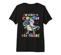 I'm Ready to Crush 4th Grade Unicorn Dinosaur Back to School T-Shirt Haut de Gamme