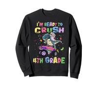 I'm Ready to Crush 4th Grade Unicorn Dinosaur Monster Truck Sweatshirt