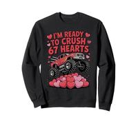 I'm Ready to Crush 67 Hearts Boys Valentines Monster Trucks Sweatshirt