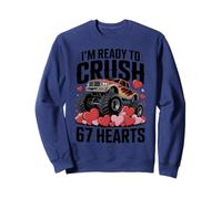 I'm Ready to Crush 67 Hearts Boys Valentines Monster Trucks Sweatshirt