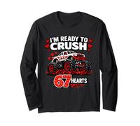 I'm Ready to Crush 67 Hearts Happy Valentine Monster Truck Manche Longue