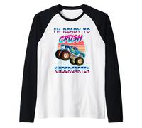 I'm Ready to Crush Kindergarten Monster Truck Back to School Manche Raglan