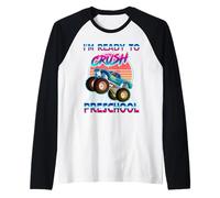 I'm Ready to Crush Preschool Monster Truck Back to School Manche Raglan