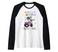 I'm Ready to Crush Preschool Unicorn Dinosaur Monster Truck Manche Raglan