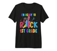 I'm Ready to Rock 1st Grade Guitar Back to School T-Shirt Haut de Gamme