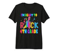 I'm Ready to Rock 4th Grade Guitar Back to School T-Shirt Haut de Gamme