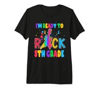 I'm Ready to Rock 5th Grade Guitar Back to School T-Shirt Haut de Gamme