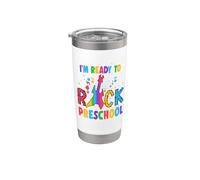 I'm Ready To Rock Preschool Guitar Back To School Gobelet isotherme en acier inoxydable double paroi