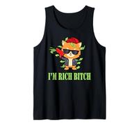 I'm rich bitch cat cap money lunettes de soleil cool Débardeur