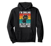 I'm Smiling on The Inside Trust Me Cat Humour Sweat à Capuche