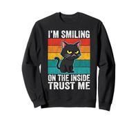 I'm Smiling on The Inside Trust Me Cat Humour Sweatshirt