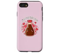 I'm So Into You Adorable Bouteille de Sauce soja Kawai Valentine Couple Coque pour iPhone SE (2020) / 7/8