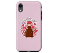 I'm So Into You Adorable Bouteille de Sauce soja Kawai Valentine Couple Coque pour iPhone XR