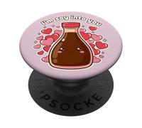 I'm So Into You Adorable Bouteille de Sauce soja Kawai Valentine Couple PopSockets PopGrip Adhésif