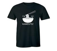 I'm So Ramentic Funny Ramen Noodles Tee Sarcastic Slogan Lover Tee Men's T-T-Shirts à Manches Courtes Black(Large)