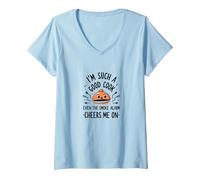 Im Such A Good Cook Détecteur de fumée Amusant T-Shirt avec Col en V, Femme, Bleu Céleste, XL
