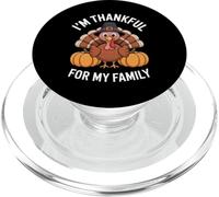 I'm Thankful for My Family Cute Turkey Thanksgiving Art PopSockets PopGrip pour MagSafe