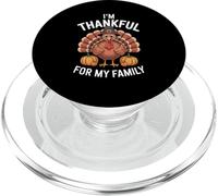 I'm Thankful for My Family Cute Turkey Thanksgiving Art PopSockets PopGrip pour MagSafe