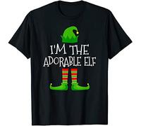 I'm The Adorable Elf Family Matching Christmas Pajama Gifts Sport t T-Shirts à Manches courtess männer Damen Herren weiß(X-Large)