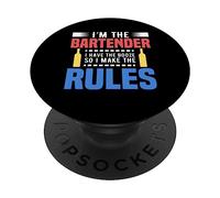 I'm The Bartender Rules Funny Bartending Alcoholic Drink PopSockets PopGrip Adhésif