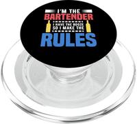 I'm The Bartender Rules Funny Bartending Alcoholic Drink PopSockets PopGrip pour MagSafe