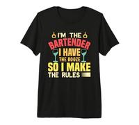 I'm The Bartender So I Make The Rules Funny Bartending T-Shirt Haut de Gamme