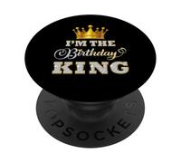 I'm The Birthday King Bday Party for Him Crown Men Boys PopSockets PopGrip Adhésif